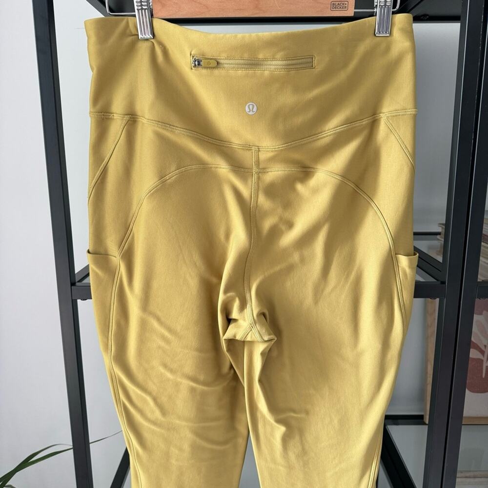 Lululemon Flurry Up Grape Leaf Yellow Super High Rise Tight 28” Women’s Size 12 - Picture 4 of 10